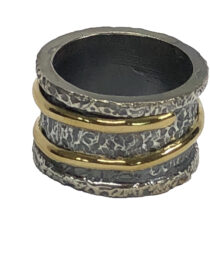 Blackened Silver Ring w/Gold Band