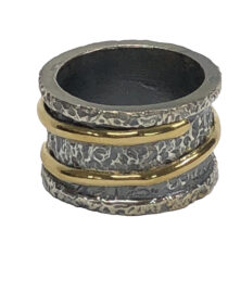 Blackened Silver Ring w/Gold Band