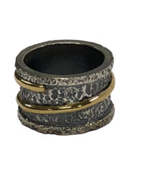 Blackened Silver Ring w/Gold Band