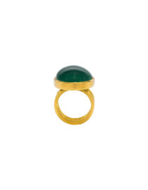 Green Agate Cocktail Ring in 22k gold