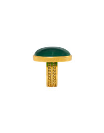 Green Agate Cocktail Ring in 22k gold