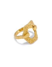 Hexagon Multi Texture Ring in 22k Gold