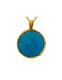 Turquoise Handmade Pendant in 22k gold