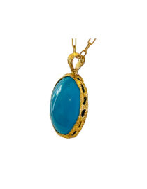 Turquoise Handmade Pendant in 22k gold