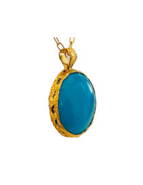 Turquoise Handmade Pendant in 22k gold