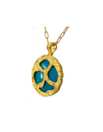 Turquoise Handmade Pendant in 22k gold