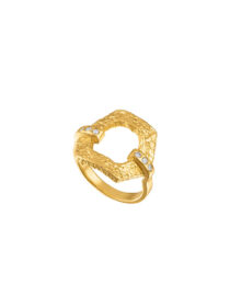 The Hexagon Diamond Cocktail Ring in 22k Gold