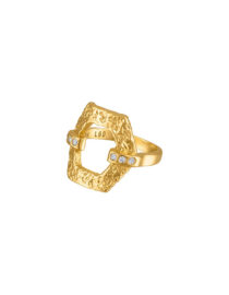 The Hexagon Diamond Cocktail Ring in 22k Gold