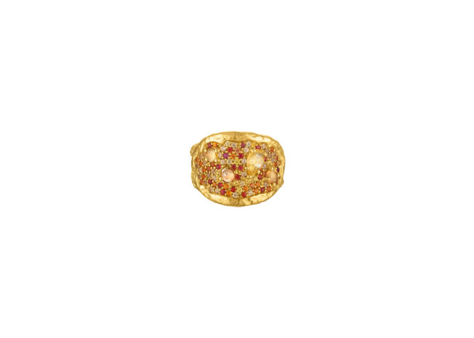 Sunset Symphony Pave' diamond Ring in 22k Gold