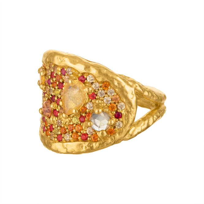 Sunset Symphony Pave' diamond Ring in 22k Gold